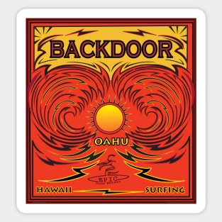 HAWAII OAHU SURFING BACKDOOR Sticker